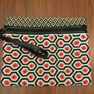 Big Buddha Sorrento Coral Beaded Clutch/Wristlet